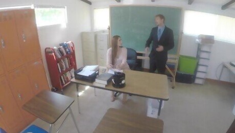 Quickie fucking in the classroom with small boobs Nina Skye