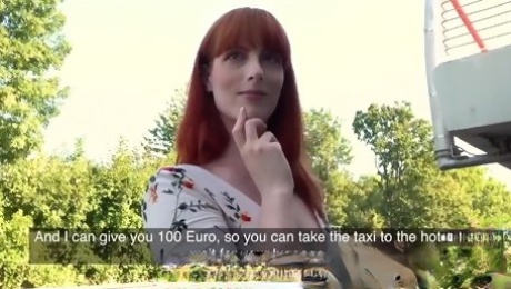 Hot Redhead Slut Picked Up For Quick Sex on the Street For Cash