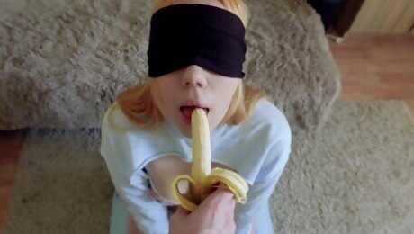 Cheated Silly Step Sister in blindfolded game, but I think she liked it