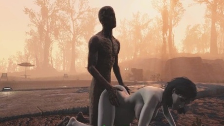 Ghoul got pregnant. Half-zombie gently fuck a woman from behind | Fallout 4 sex