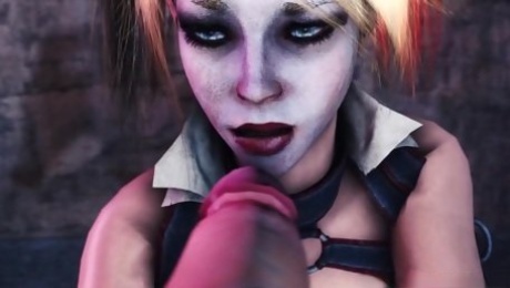 Nasty evil Harley Quinn made love deeply by Batman